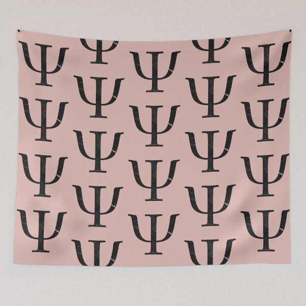 Item preview, Psi - Psychology Symbol - Black Marble and Blush Pink designed and sold by thelustrous.