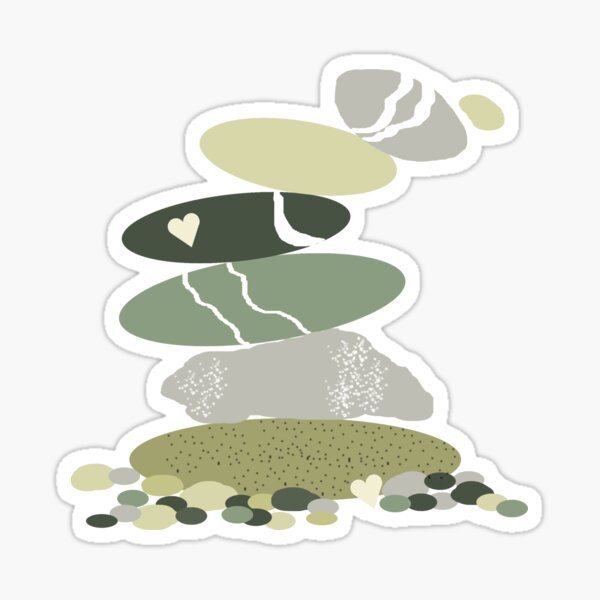 Sticker wet river stones background 