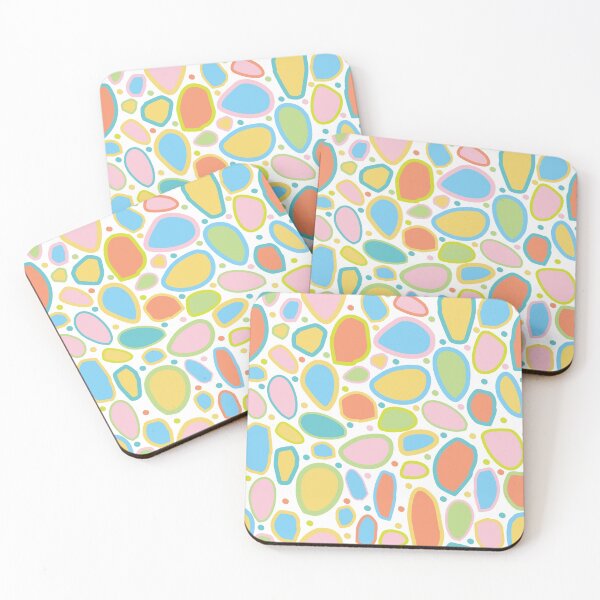 Item preview, Falling Rocks and Boulders - Multi coloured , Pink, Green, Blue, Yellow, Coral, designed and sold by ArtandPatterns1.