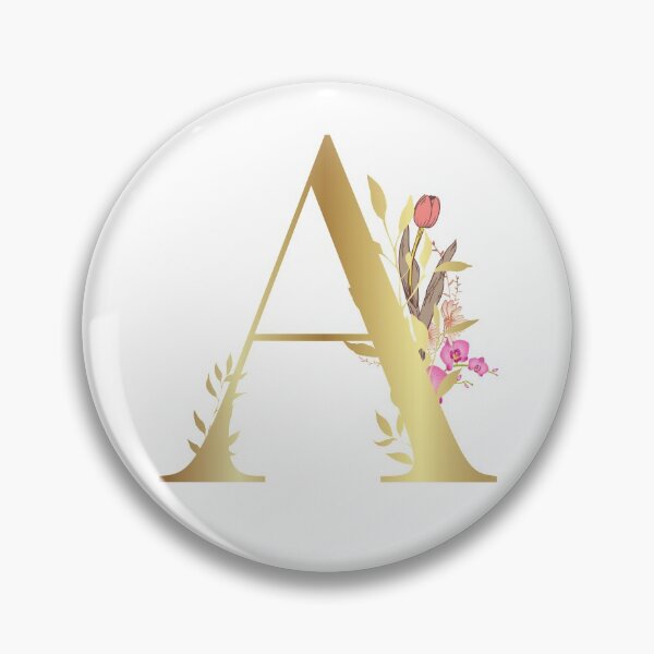 Item preview, Floral Gold Monogram with Initial Alphabet letter A  designed and sold by ArtScars.