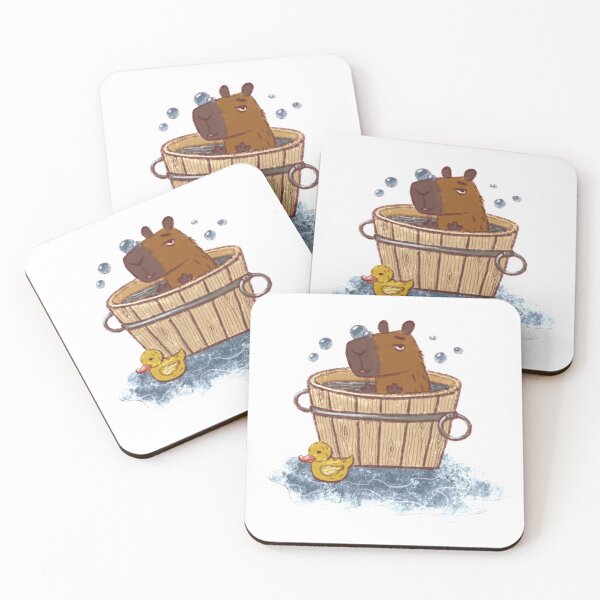 Item preview, Capybara bathing designed and sold by anne-moore.