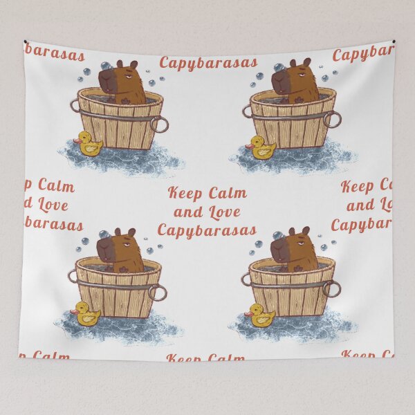 Item preview, Capybara bathing designed and sold by anne-moore.