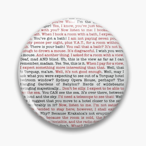 Item preview, Fawlty Towers Quote Mrs Richards designed and sold by Bhamgraphics.