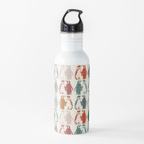 Colourful penguins in vintage colours Water Bottle