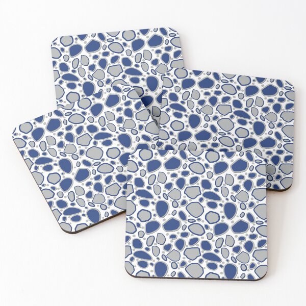 Item preview, Falling Rocks and Boulders - Indigo-Blue and Grey designed and sold by ArtandPatterns1.