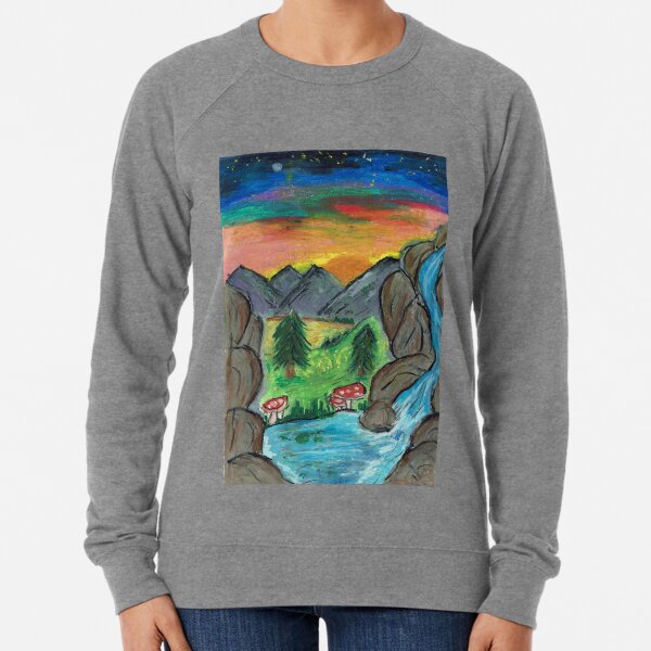 Sunset in the forest Lightweight Sweatshirt