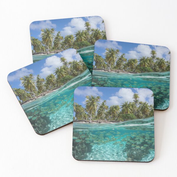 Item preview, Tropical seascape fish underwater and palm trees designed and sold by Seaphotoart.