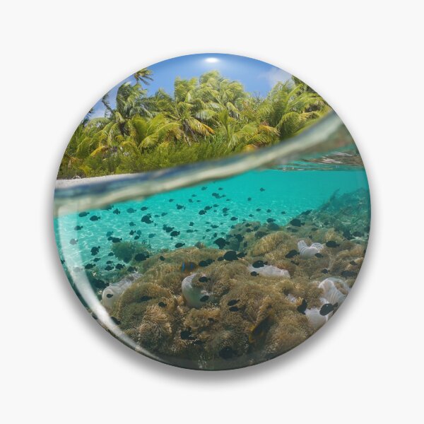 Item preview, Tropical seascape split view over-under water designed and sold by Seaphotoart.