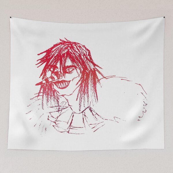 Item preview, "Laughing Jack" the laughing Jack Creepypasta Fanart (red-white) designed and sold by kuraimochi.