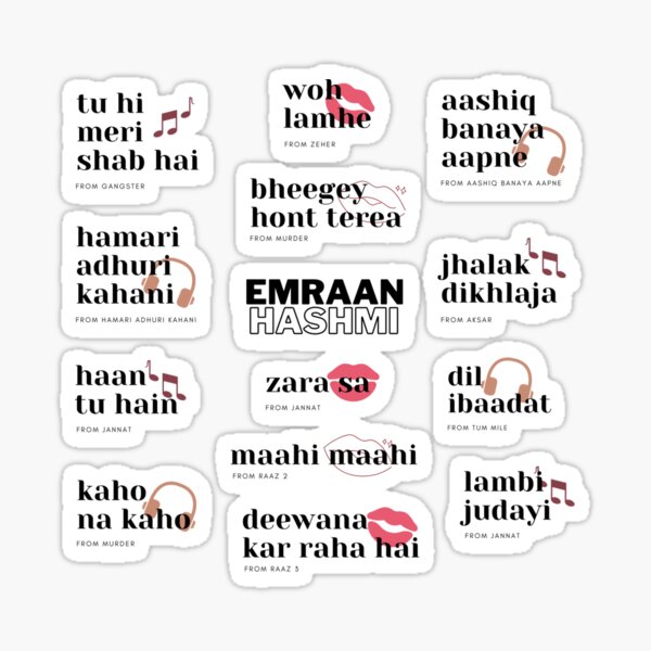 Emraan Hashmi Songs Sticker Set