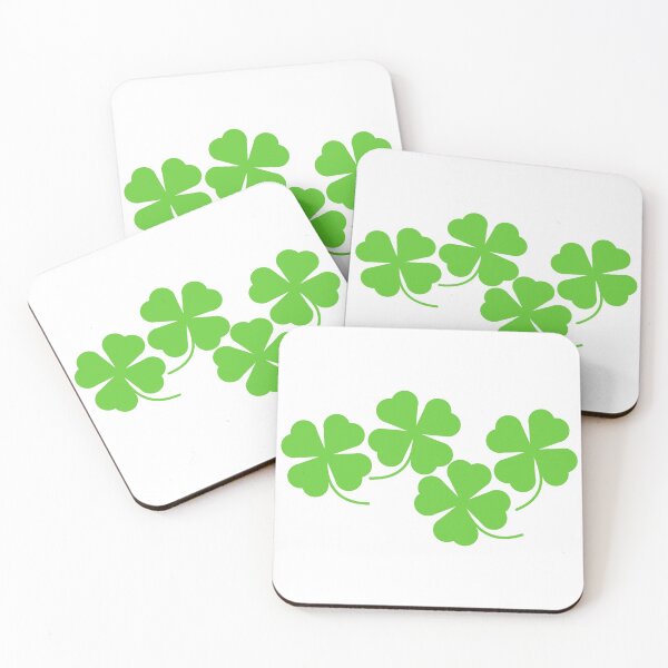 Item preview, Four Leaf Lucky Clover Shamrock Clusters in White Background designed and sold by Kelly Leung.