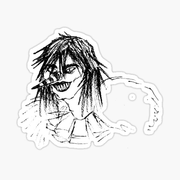 ""Laughing Jack" the laughing Jack Creepypasta Fanart (black)" Sticker