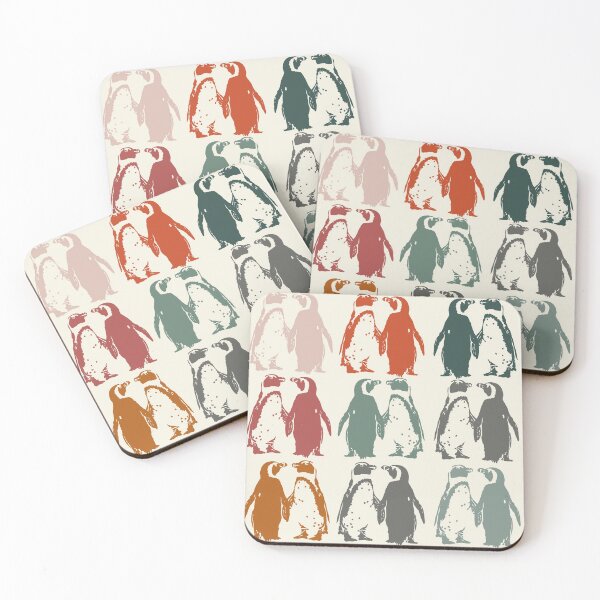 Item preview, Colourful penguins in vintage colours  designed and sold by NattyDesigns.