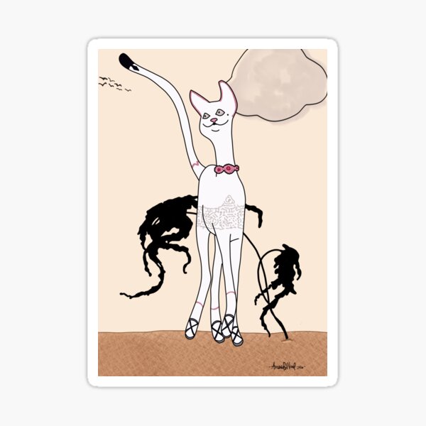 Caroline, Art Deco Cat Sticker