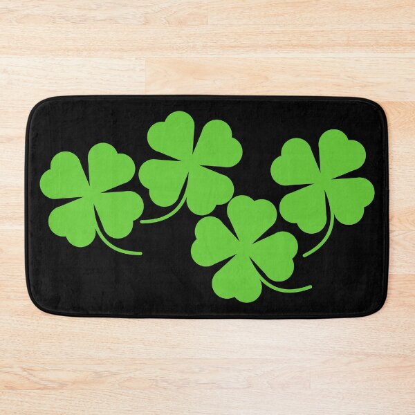 Item preview, Four Leaf Lucky Clover Shamrock Clusters in Black Background designed and sold by Kelly Leung.