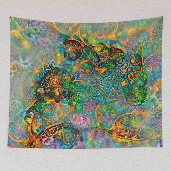 Item preview, Deepdream floral fractalize space abstraction designed and sold by blackhalt.