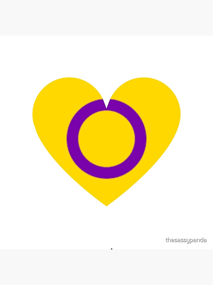 Pride Flag Heart Intersex Pride White Background Poster For Sale