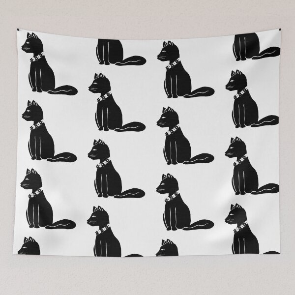 Item preview, White and Black Cat with Flowers designed and sold by yvonnezstudios.