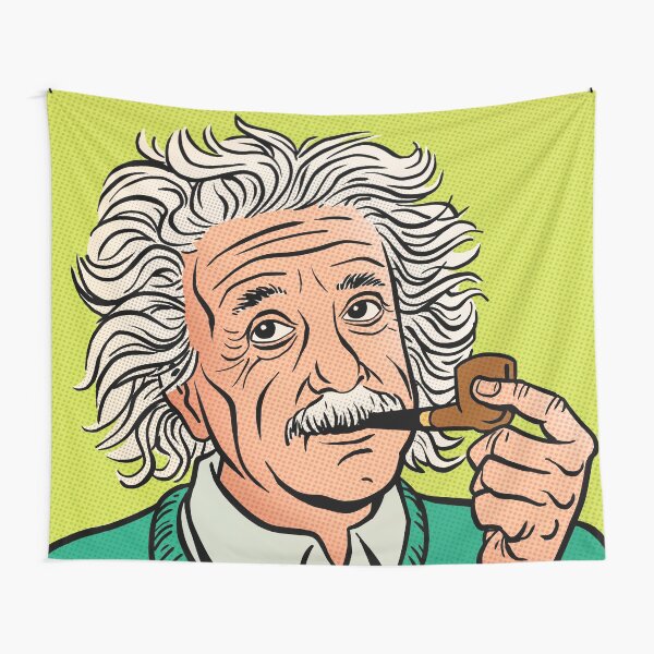 Einstein Comic Portrait Tapestry