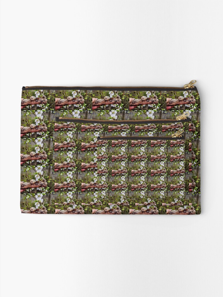 Alternate view of The garden snail (Helix aspersa) By Yannis Lobaina Zipper Pouch