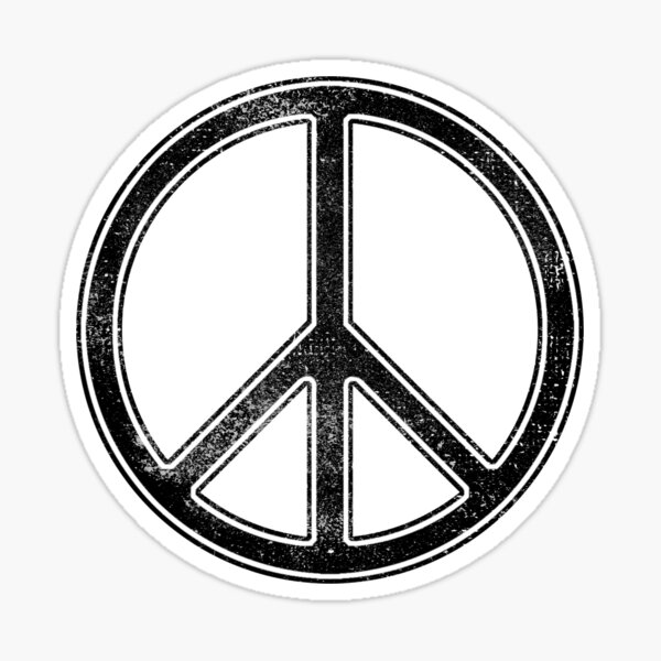 Peace Sign Distressed  Sticker