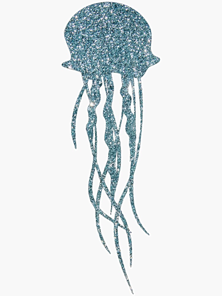 "glitter jellyfish silhouette " Sticker for Sale by Bizarro23 Redbubble