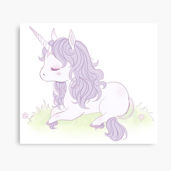 Lovely Little Unicorn Metal Print
