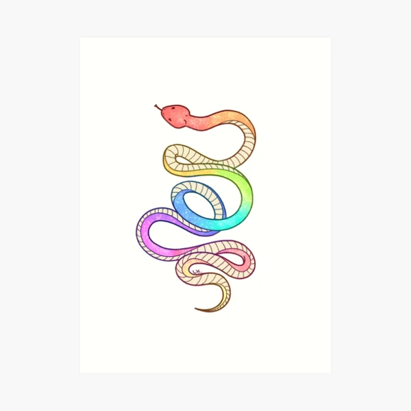 rainbow snake ハンドメイドパステル画　絵画アート原画 良質 rainbow snake ハンドメイドパステル画 絵画アート原画