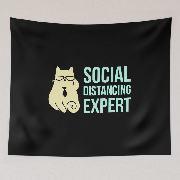 Item preview, Social Distancing Expert Cat With Glasses - Funny Introvert designed and sold by AnyKitty.