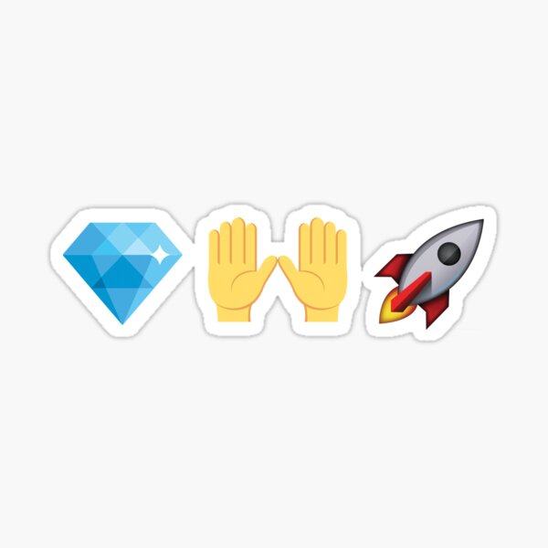 Diamond Hands Rocket Emoji Stocks Crypto Sticker