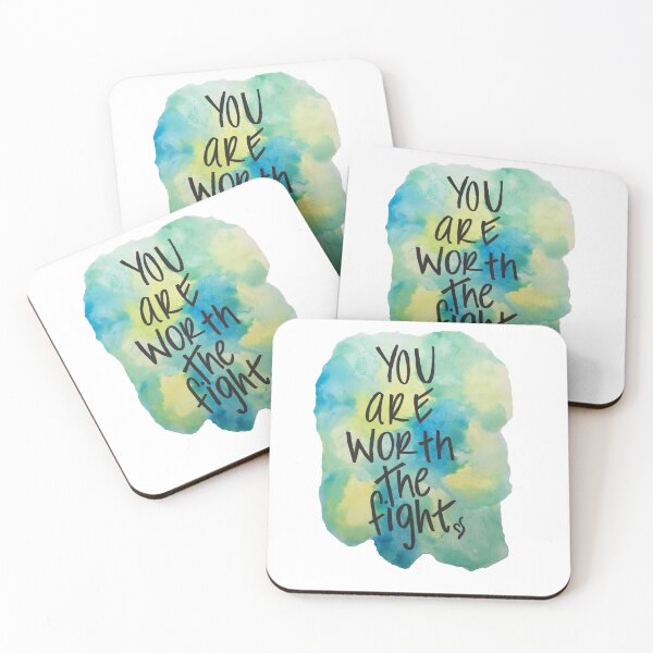 Item preview, Eating Disorder Recovery You are Worth the Fight Watercolor Neda Quote designed and sold by ekwilson96.