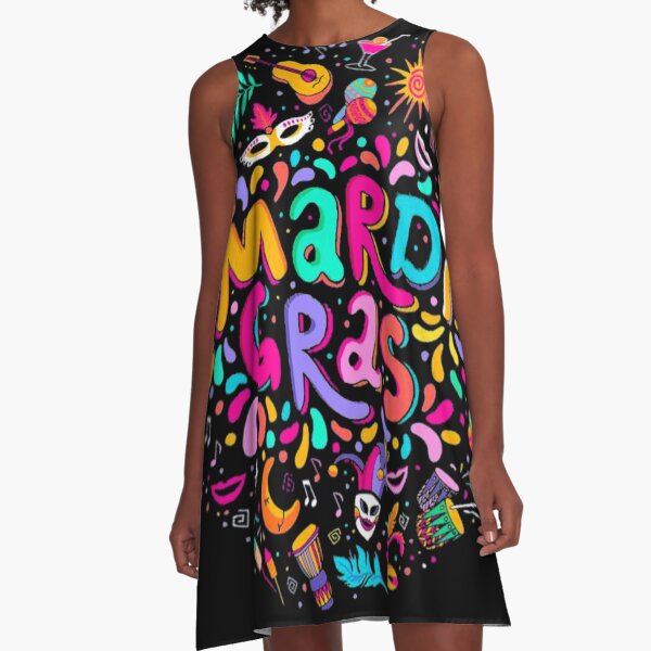 Mardi Gras A-Line Dress