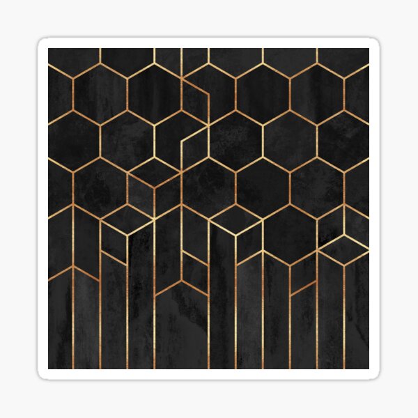 Item preview, Black Hexagons designed and sold by Elisabeth Fredriksson.