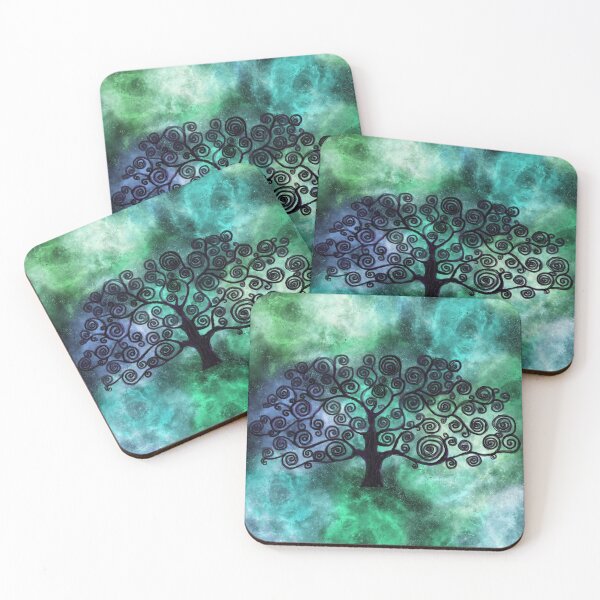 Item preview, Green Galaxy With Klimt Inspired Tree of Life designed and sold by Christine Clayton.