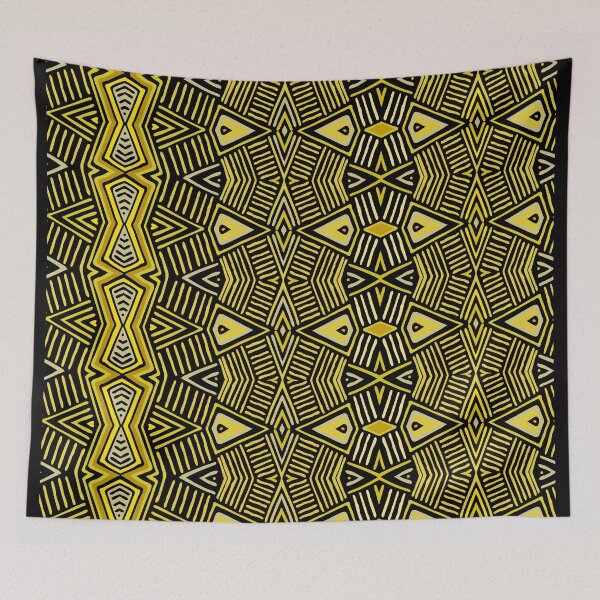 Item preview, African Tribal Shield - Yellow Black designed and sold by Esprit-Mystique.