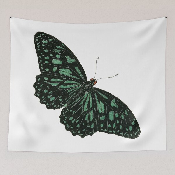 Item preview, Vintage Green and Black Butterfly Illustration designed and sold by xostarboyxo.