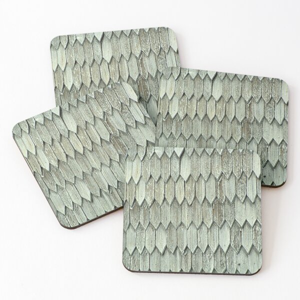 Item preview, Symmetrical Roof tiles pattern, Grey, Green photo designed and sold by Nostrathomas66.