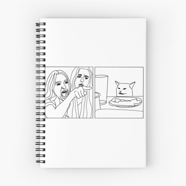 Item preview, Woman yelling at cat meme outline designed and sold by artworkbyevie1.