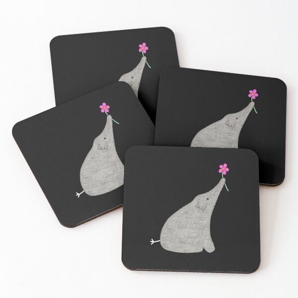 Item preview, Elephant with Flower #1 on Black designed and sold by ErinBrieArt.