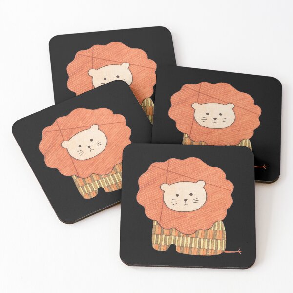 Item preview, Sitting Lion #1 on Black designed and sold by ErinBrieArt.