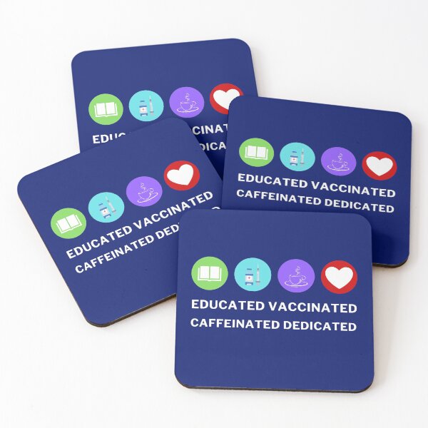 Item preview, Educated Vaccinated Caffeinated Dedicated designed and sold by Hey-Nice-Shirt.