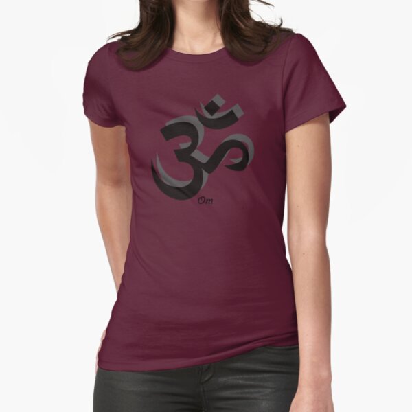 Om Repeated Symbol Fitted T-Shirt