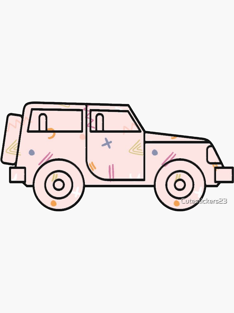 "Cute Jeep Print Sticker" Sticker for Sale by Cutestickers23 Redbubble