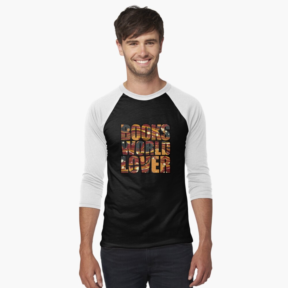 Vista previa del artículo con la obra «Camiseta ¾ estilo béisbol», diseñado y vendido por bibliotee.