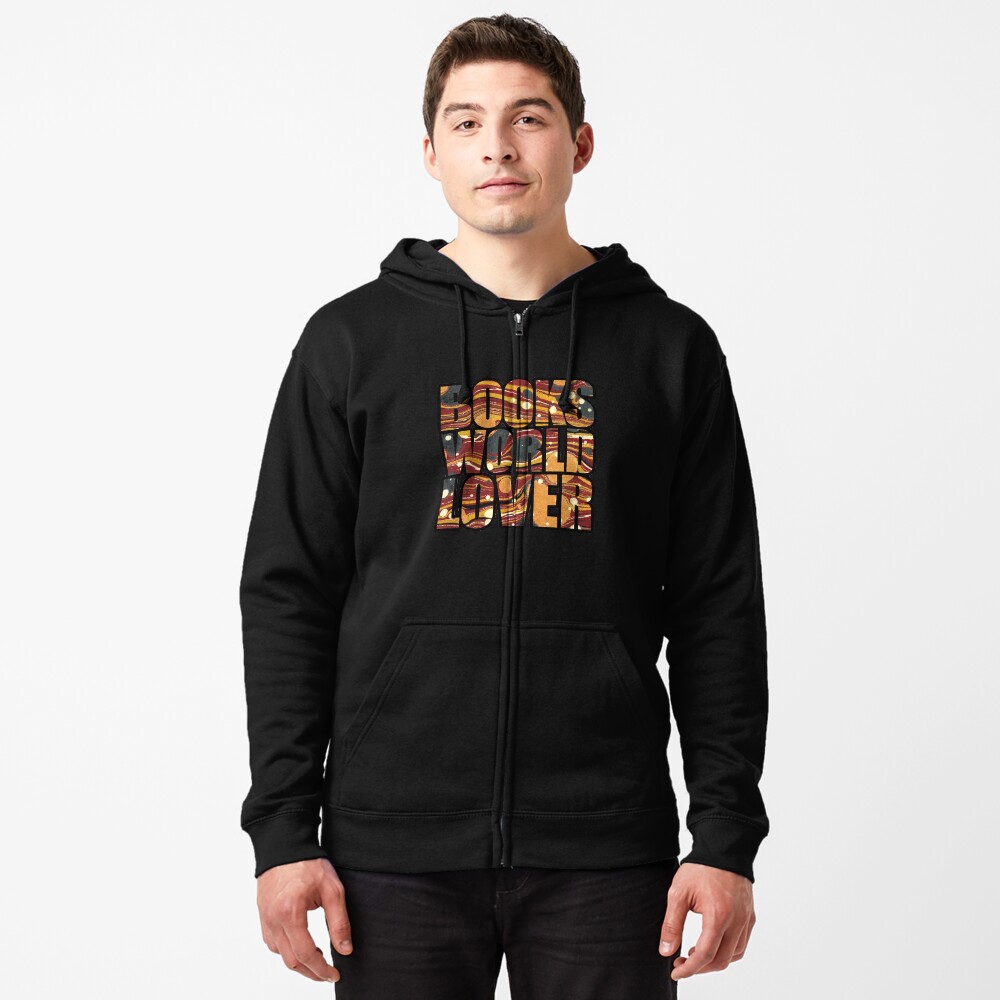 Vista previa del artículo con la obra «Sudadera con capucha y cremallera», diseñado y vendido por bibliotee.