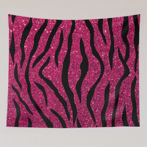 Item preview, Dark Pink Glitter Effect Tiger Stripes designed and sold by WOW TeesAndThings.