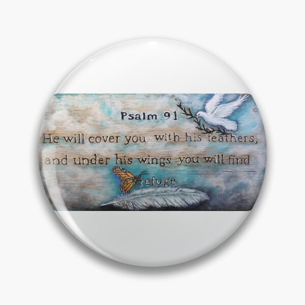 Item preview, Psalm 91 scripture painting feathers, angels, butterfly dove designed and sold by Stephanie  Skeem.