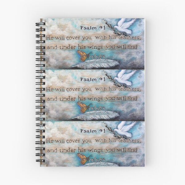 Item preview, Psalm 91 scripture painting feathers, angels, butterfly dove designed and sold by Stephanie  Skeem.