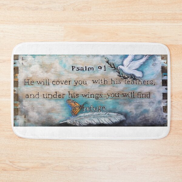 Item preview, Psalm 91 scripture painting feathers, angels, butterfly dove designed and sold by Stephanie  Skeem.