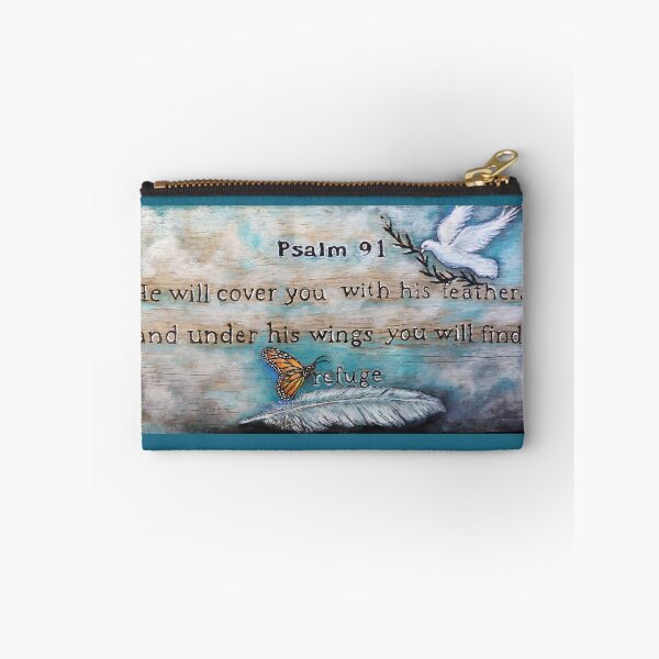 Item preview, Psalm 91 scripture painting feathers, angels, butterfly dove designed and sold by Stephanie  Skeem.